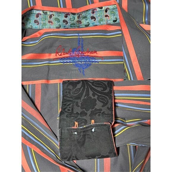 Robert Graham Long Sleeve Grey Striped Button Down Size XXL - Picture 4 of 4